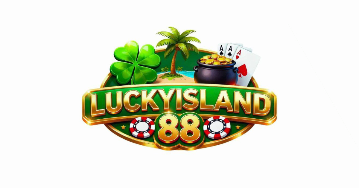 Main banner showing the Lucky Island 88 platform interface and island-themed background